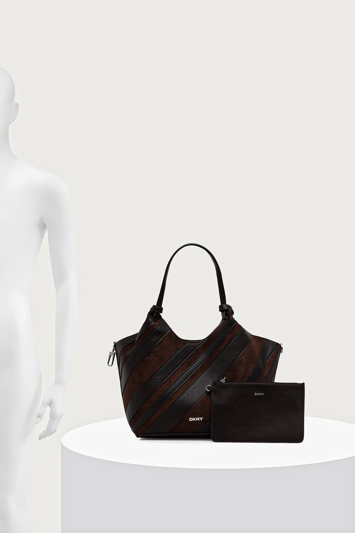 DKNY Torebka shopper damska z imitacji zamszu R63AME49