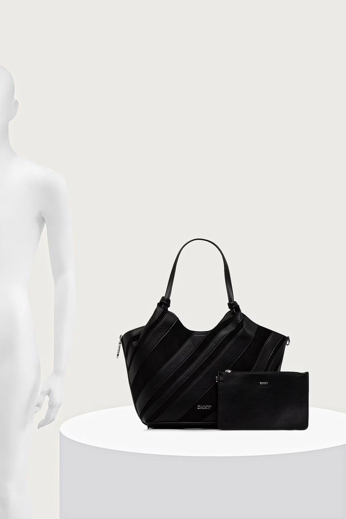 DKNY Torebka shopper damska z imitacji zamszu R63AME49