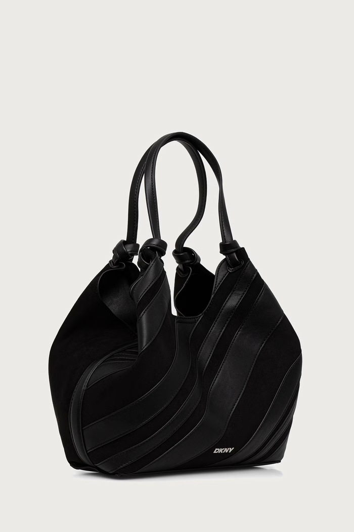 DKNY Torebka shopper damska z imitacji zamszu R63AME49 czarny AW26