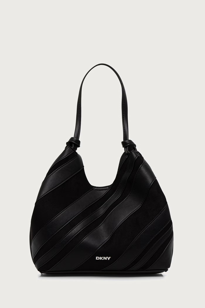 Akcesoria DKNY Torebka shopper damska z imitacji zamszu R63AME49 czarny