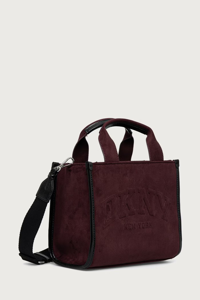 DKNY Torebka damska z imitacji zamszu R63AMC80 bordowy AW26