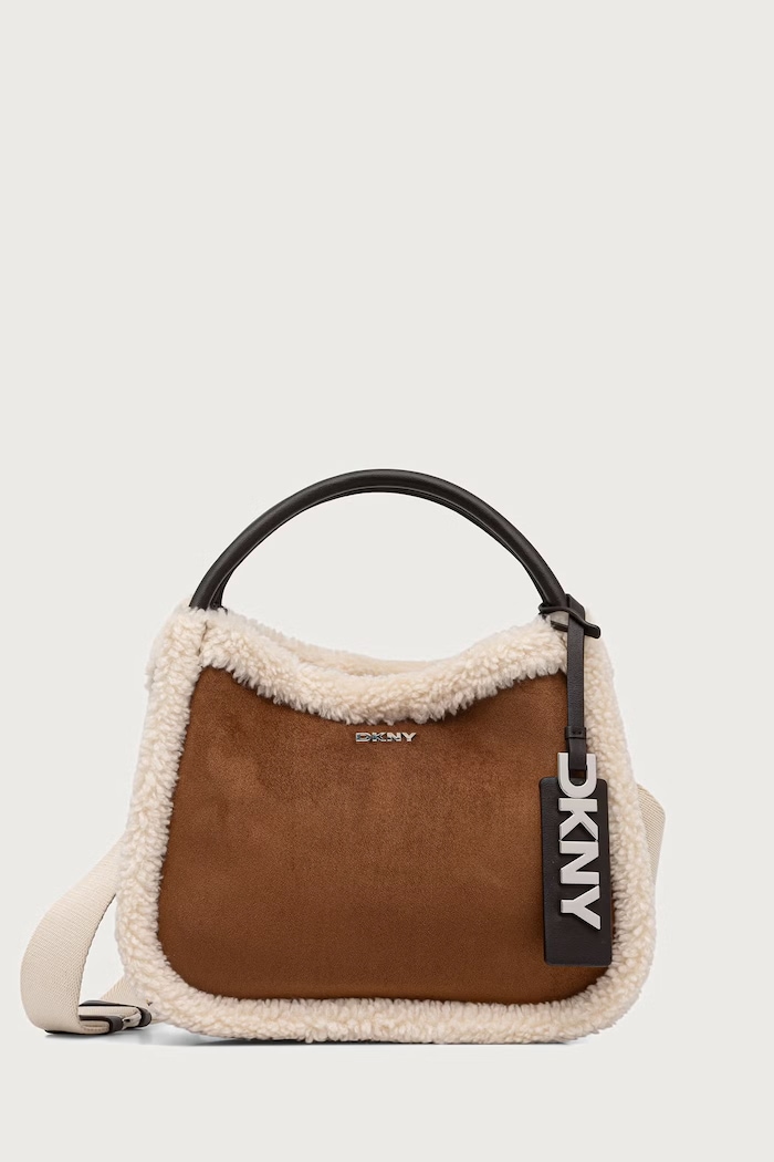 DKNY Torebka damska z imitacji zamszu brązowy R62CMK69