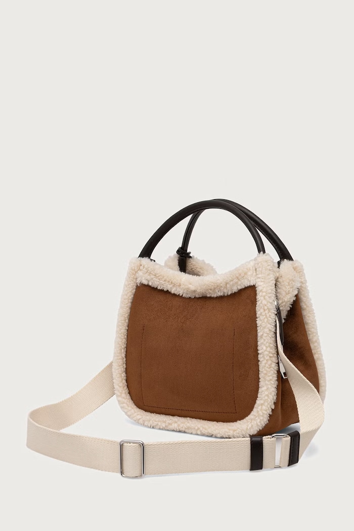 Akcesoria DKNY Torebka damska z imitacji zamszu R62CMK69 brązowy