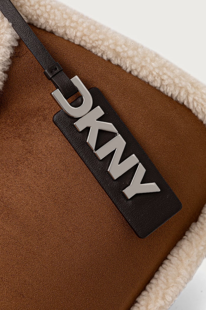 Torebka damska z imitacji zamszu DKNY R62CMK69 brązowy