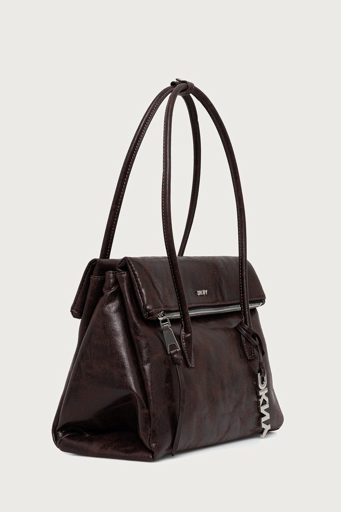 DKNY Torebka damska z imitacji skóry R63AZS52 brązowy AW26