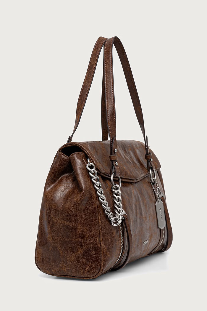 DKNY Torebka tote damska z imitacji skóry R62DLR15 brązowy AW26