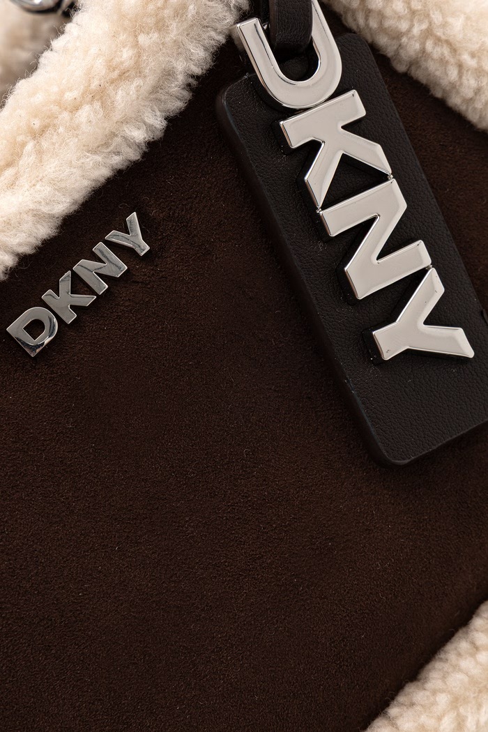 Torebka crossbody damska z imitacji zamszu DKNY brązowy R62EML01