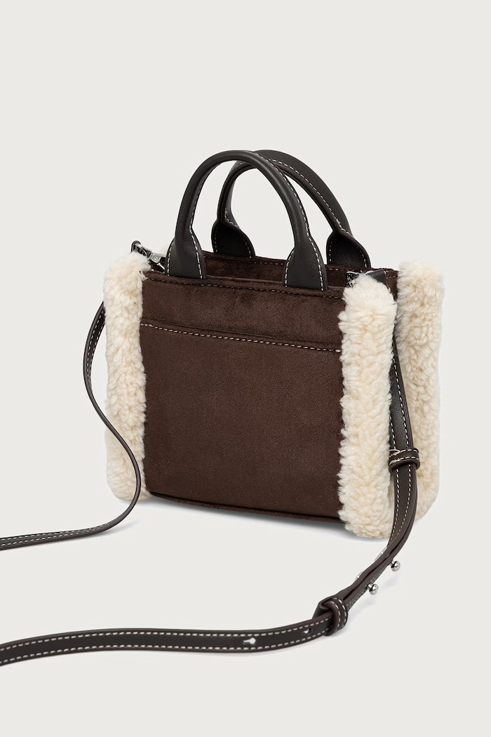 Akcesoria DKNY Torebka crossbody damska z imitacji zamszu R53AYM56 brązowy