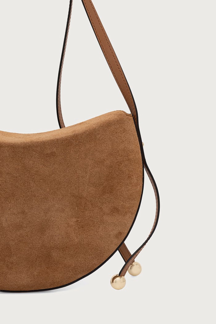 Akcesoria Furla Torebka crossbody damska zamszowa Moonstone S WB02348.U10000.4493S brązowy