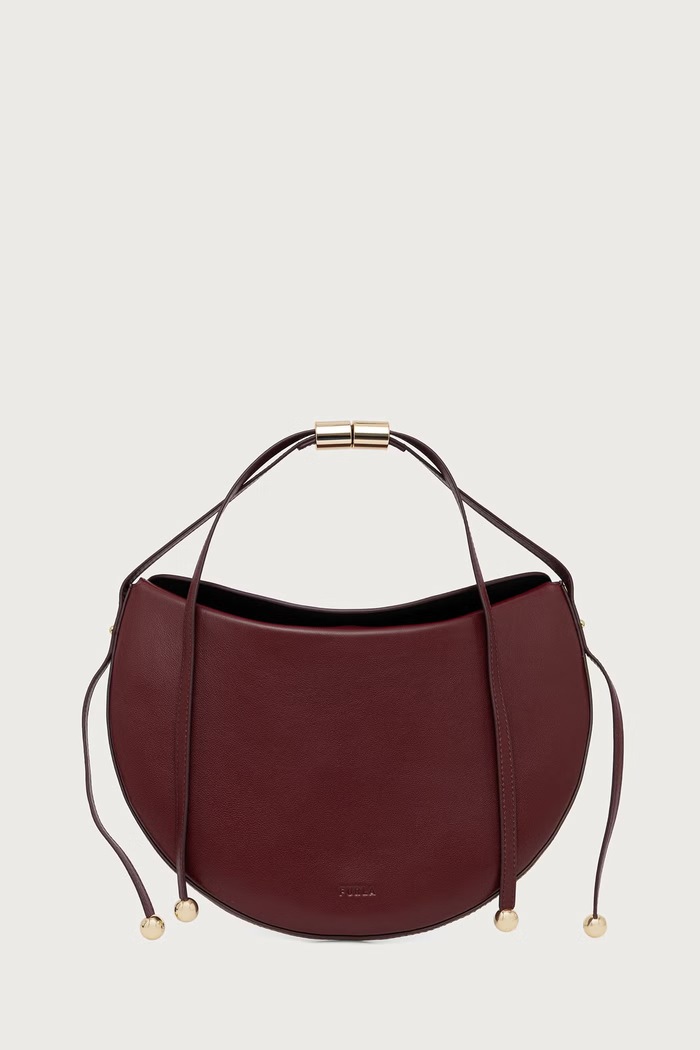 Furla Torebka crossbody damska skórzana Moonstone M bordowy WB01868.BX2269.26700