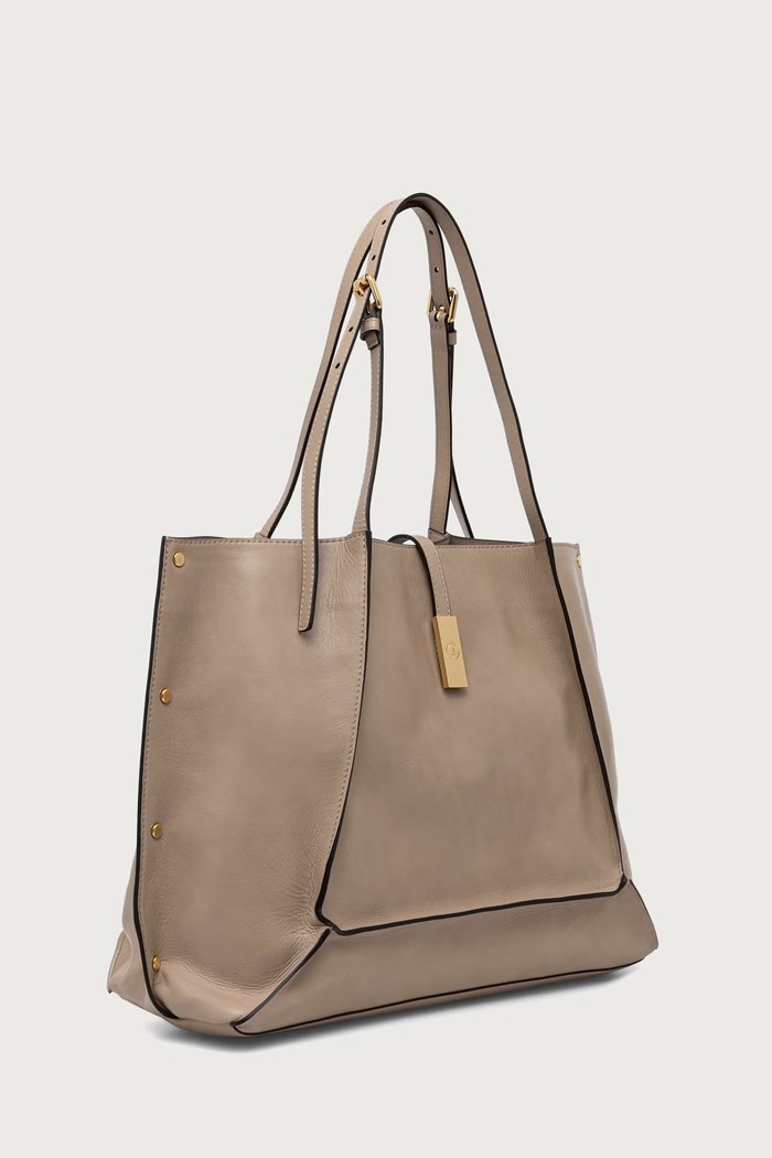 Pollini Torebka tote damska skórzana PC4424PP0PQA0 beżowy AW26