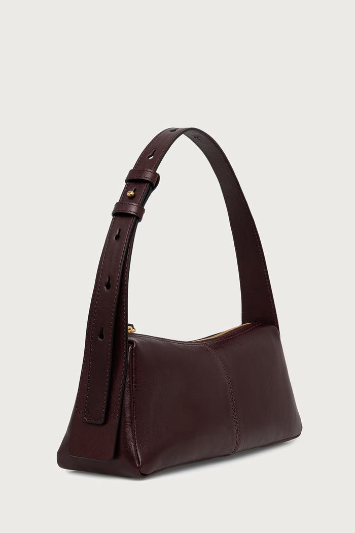 Pollini Torebka bagietka damska skórzana PC4434PP0PQL0 bordowy AW26