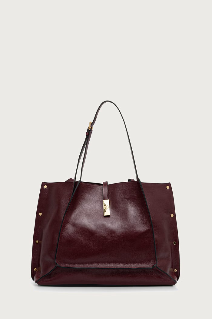 Pollini Geantă shopper pentru femei din piele burgundia PC4424PP1PQA0