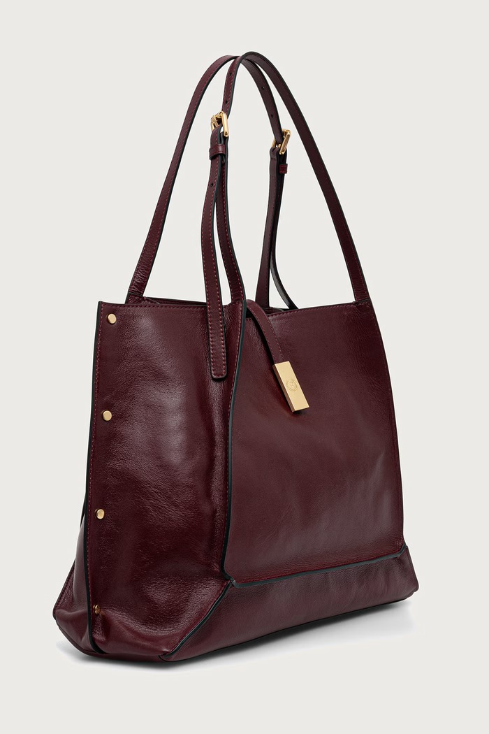 Pollini Geantă shopper pentru femei din piele PC4424PP1PQA0 burgundia AW26