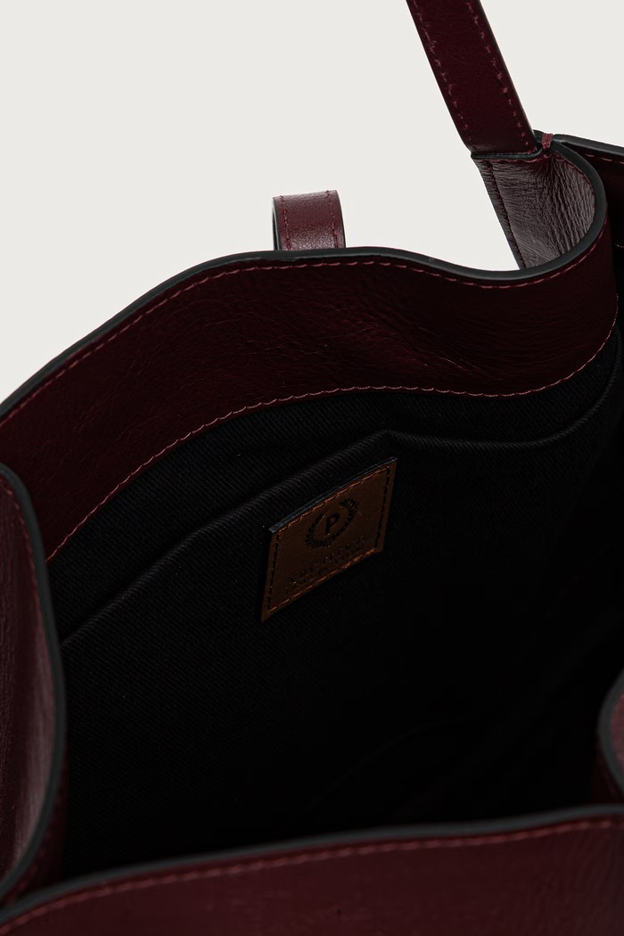 Geantă shopper pentru femei din piele Pollini burgundia PC4424PP1PQA0