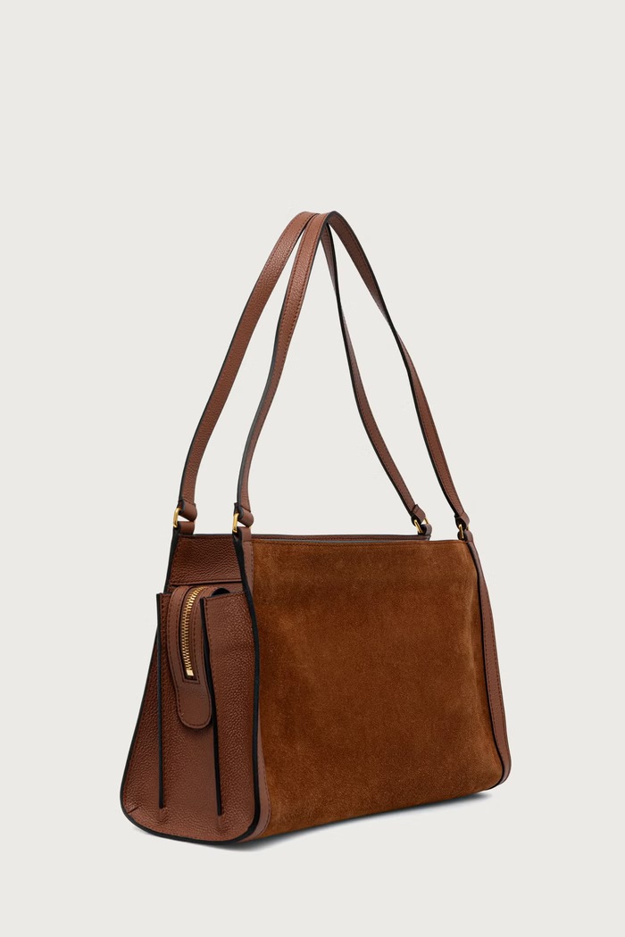Pollini Torebka tote damska skórzana PC4412PP1PQE1 brązowy AW26