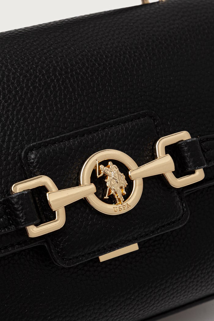 Torebka crossbody damska z imitacji skóry ASCOT U.S. Polo Assn. BIU269327WVP czarny