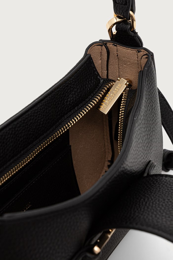 Torebka crossbody damska z imitacji skóry ASCOT U.S. Polo Assn. czarny BIU269326WVP