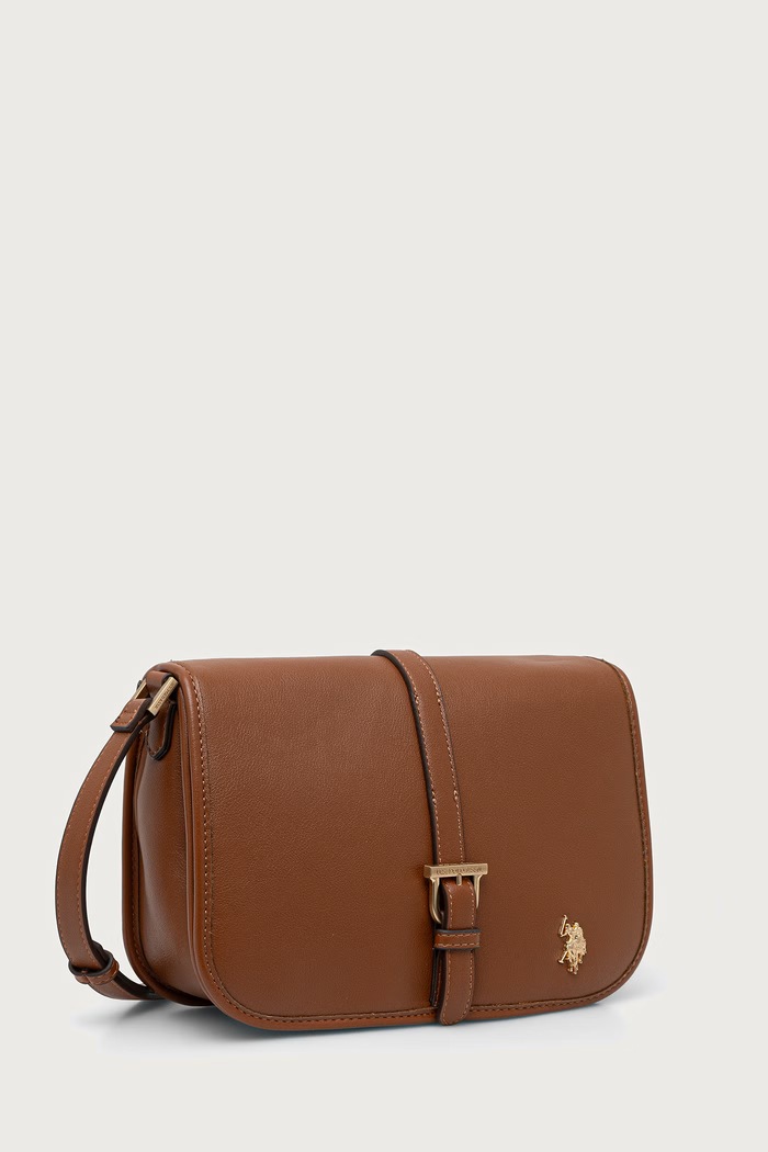 U.S. Polo Assn. Torebka crossbody damska z imitacji skóry NANTUCKET BIU269322WVP brązowy AW26