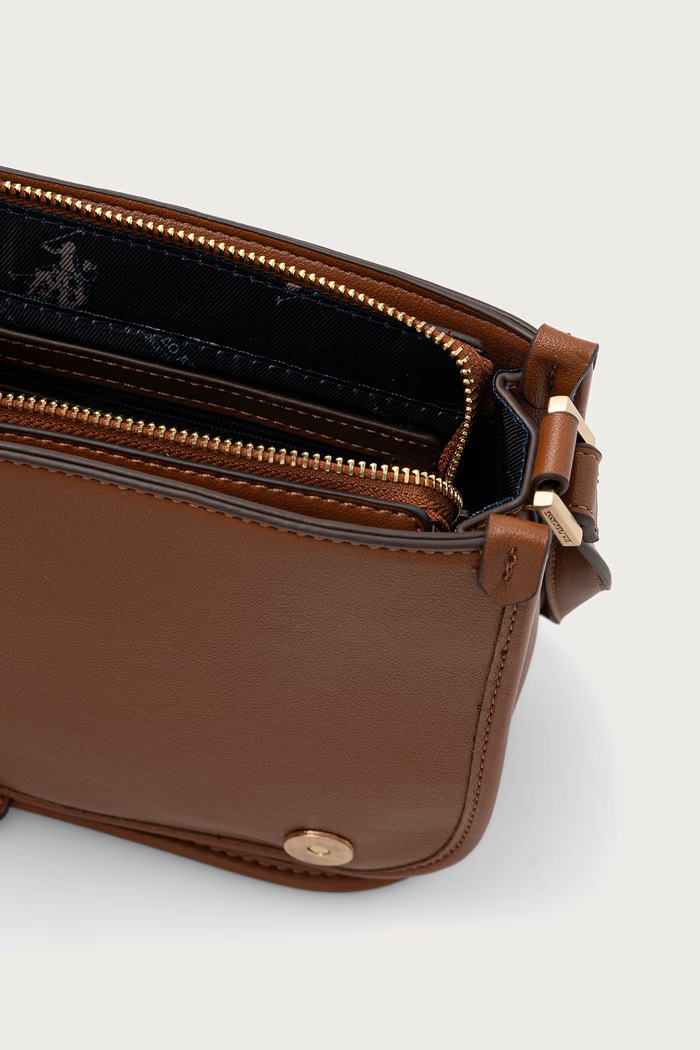 Torebka crossbody damska z imitacji skóry NANTUCKET U.S. Polo Assn. brązowy BIU269322WVP