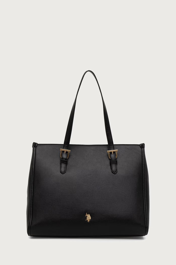 U.S. Polo Assn. Torebka shopper damska z imitacji skóry NANTUCKET czarny BIU269319WVP