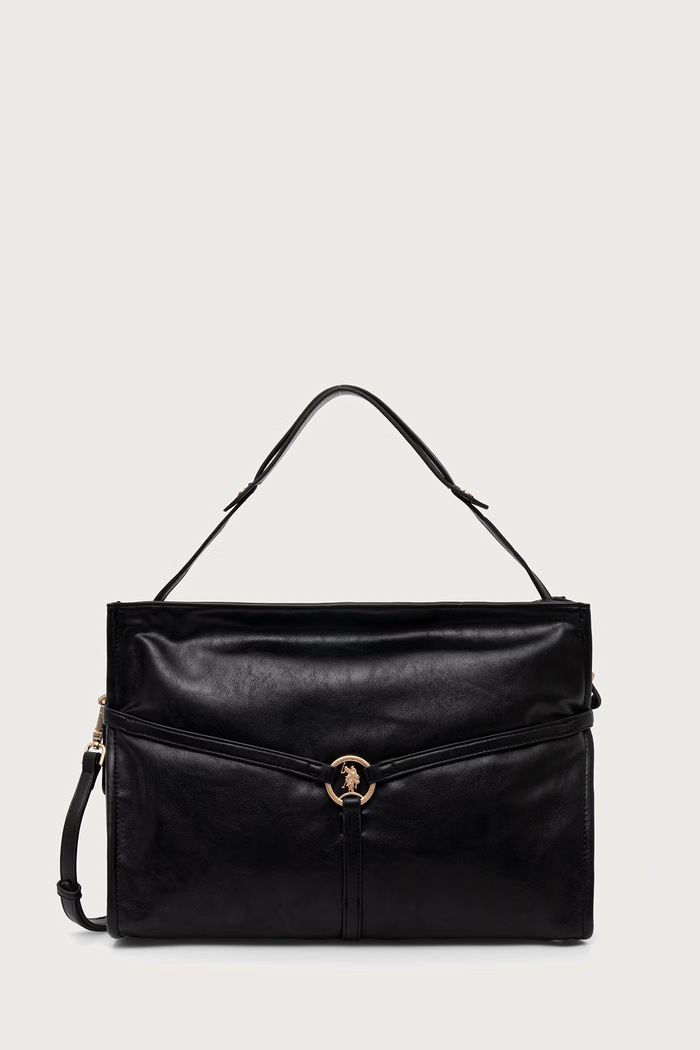 U.S. Polo Assn. Torebka hobo damska z imitacji skóry CLANMAGHERY czarny BIU269314WVP
