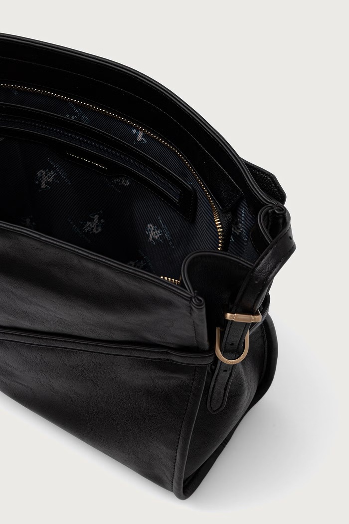 Torebka hobo damska z imitacji skóry CLANMAGHERY U.S. Polo Assn. czarny BIU269314WVP
