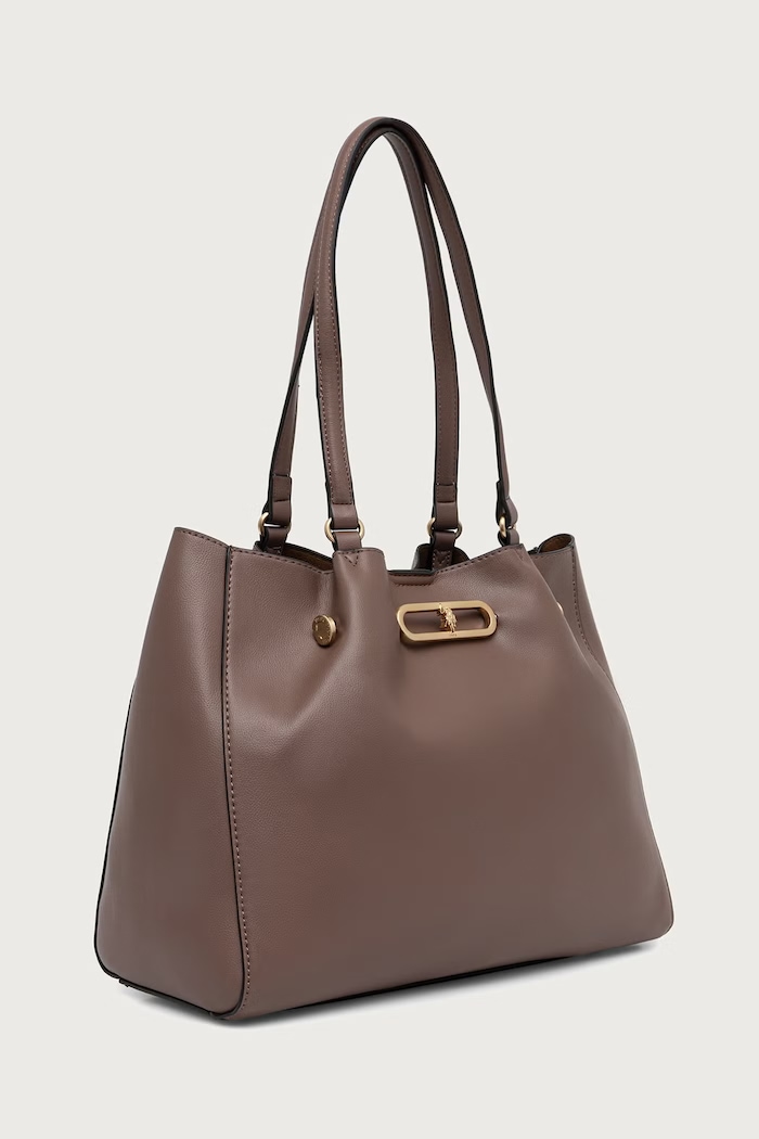 U.S. Polo Assn. Torebka tote damska z imitacji skóry AYTOUNHILL BIU269304WVP brązowy AW26