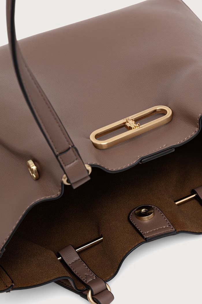 Torebka tote damska z imitacji skóry AYTOUNHILL U.S. Polo Assn. brązowy BIU269304WVP