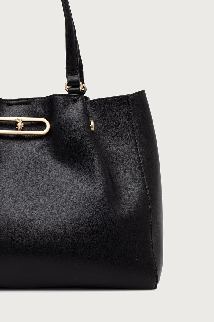 Akcesoria U.S. Polo Assn. Torebka tote damska z imitacji skóry AYTOUNHILL BIU269304WVP czarny