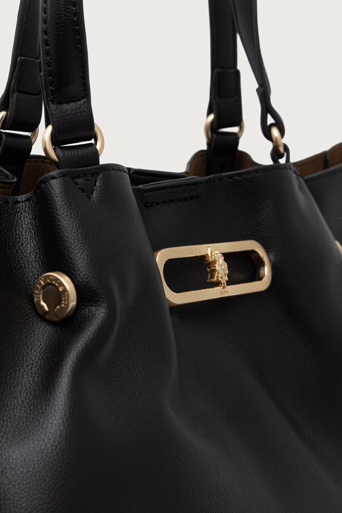 Torebka tote damska z imitacji skóry AYTOUNHILL U.S. Polo Assn. BIU269304WVP czarny