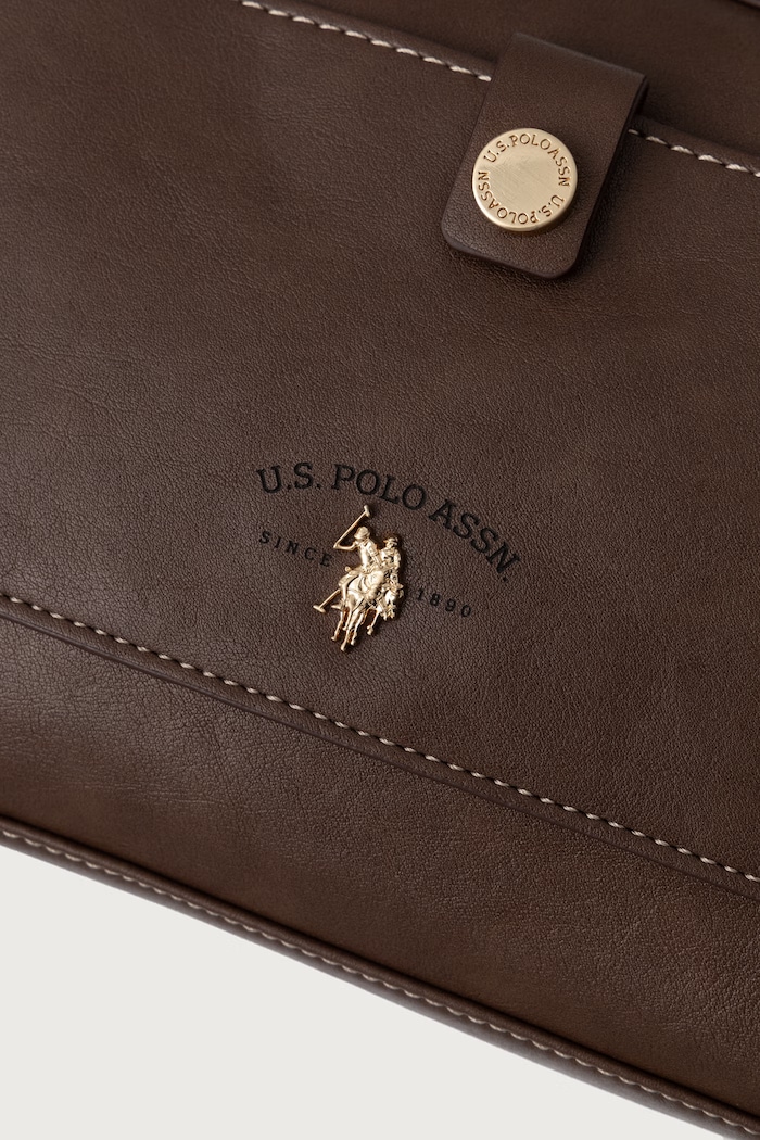 Kabelka dámska z imitácie kože MIDDLETON U.S. Polo Assn. hnedá BIU0M9373WVP