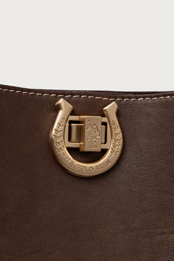 Akcesoria U.S. Polo Assn. Torebka shopper damska z imitacji skóry MIDDLETON BIU0M9372WVP brązowy