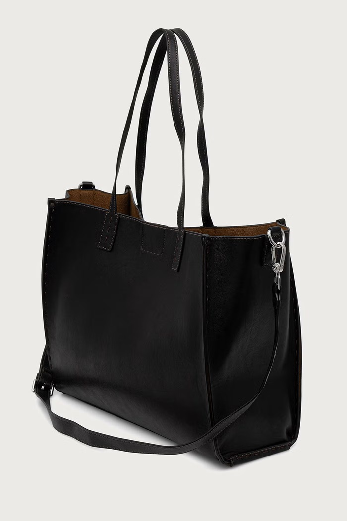 Akcesoria U.S. Polo Assn. Torebka shopper damska z imitacji skóry MIDDLETON BIU0M9372WVP czarny