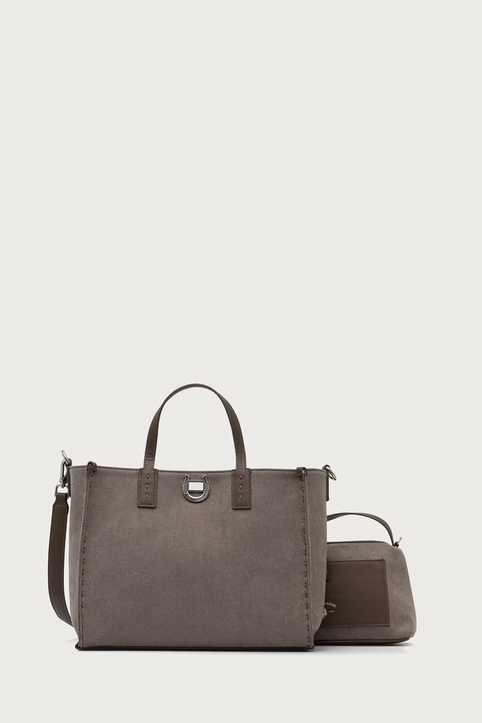 U.S. Polo Assn. Torebka shopper damska z bawełną MIDDLETON beżowy BIU0M8869WZC