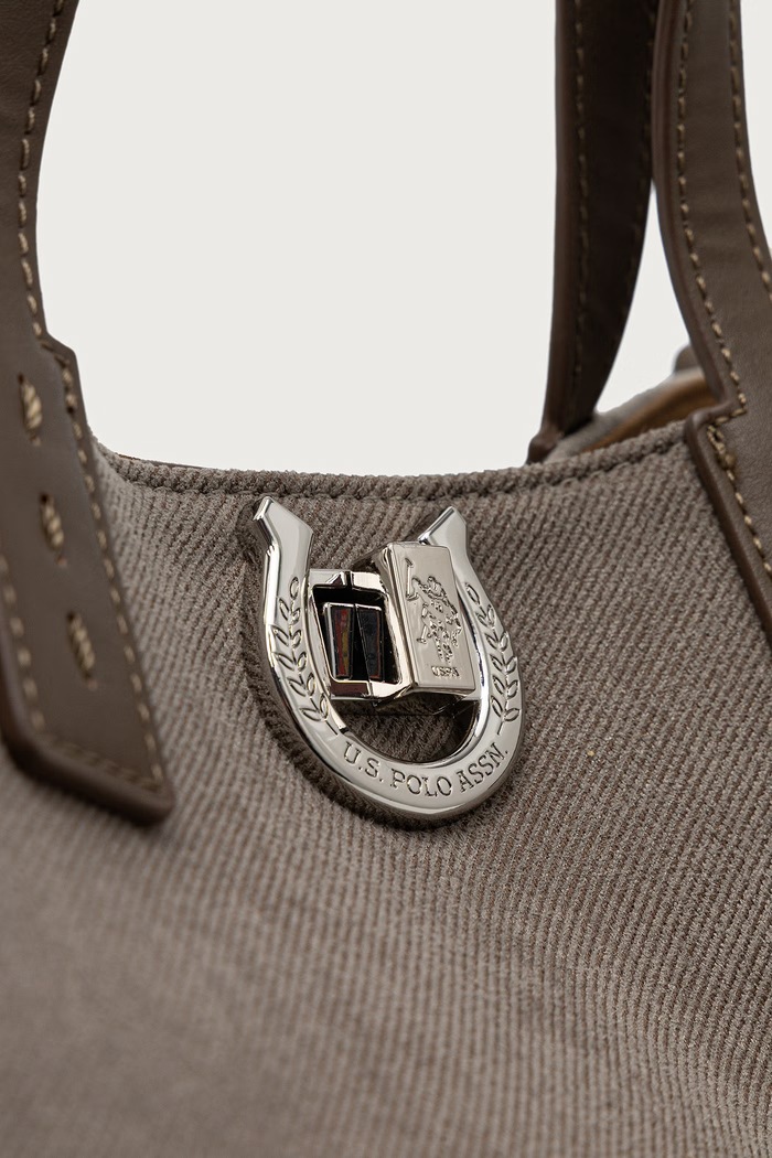 Torebka shopper damska z bawełną MIDDLETON U.S. Polo Assn. BIU0M8869WZC beżowy