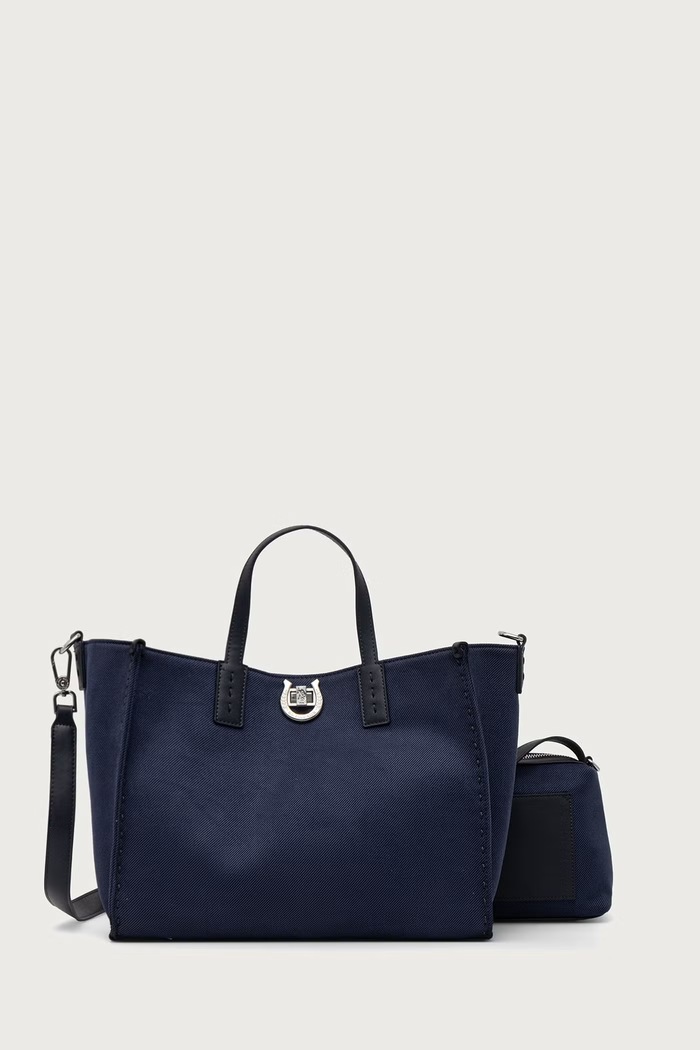 U.S. Polo Assn. Torebka shopper damska z bawełną MIDDLETON granatowy BIU0M8869WZC