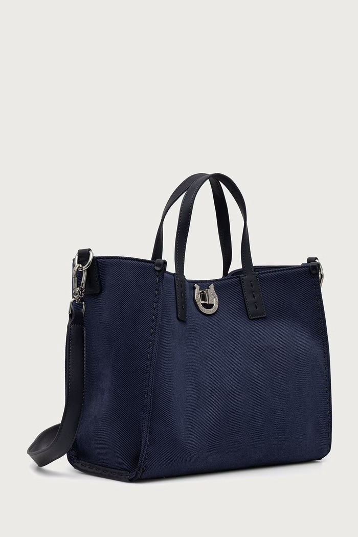 U.S. Polo Assn. Torebka shopper damska z bawełną MIDDLETON BIU0M8869WZC granatowy AW26
