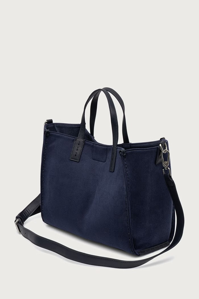 Akcesoria U.S. Polo Assn. Torebka shopper damska z bawełną MIDDLETON BIU0M8869WZC granatowy