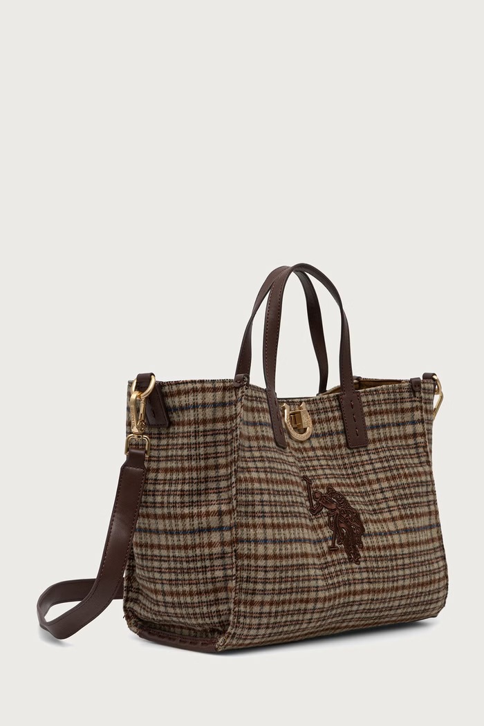 U.S. Polo Assn. Torebka shopper damska z bawełną MIDDLETON BIU0M8869WZC brązowy AW26