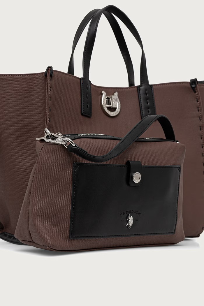 Torebka shopper MIDDLETON U.S. Polo Assn. brązowy BIU0M8869WC2