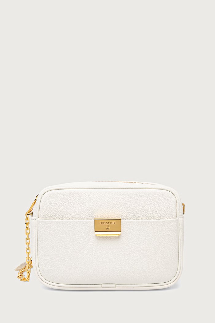 Patrizia Pepe Crossbody kabelka dámska kožená biela 8B0242.L001