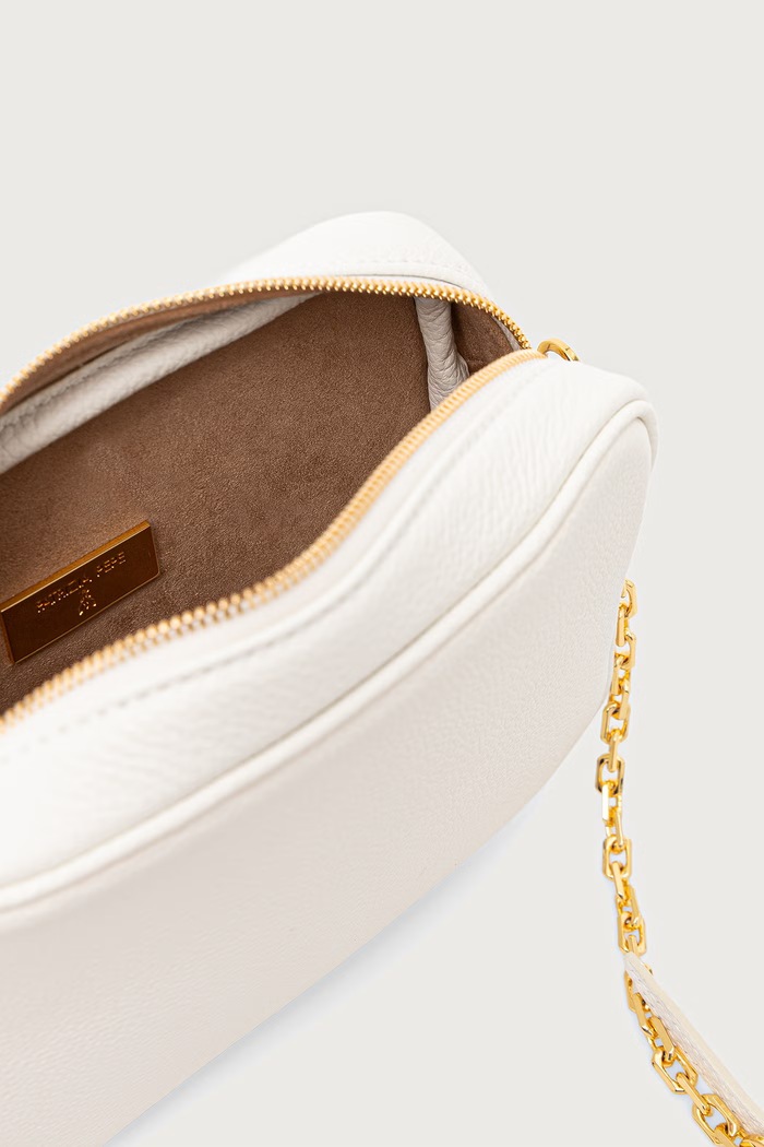 Crossbody kabelka dámska kožená Patrizia Pepe biela 8B0242.L001