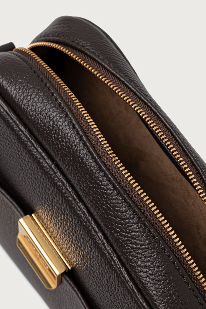 Torebka crossbody damska skórzana Patrizia Pepe brązowy 8B0242.L001