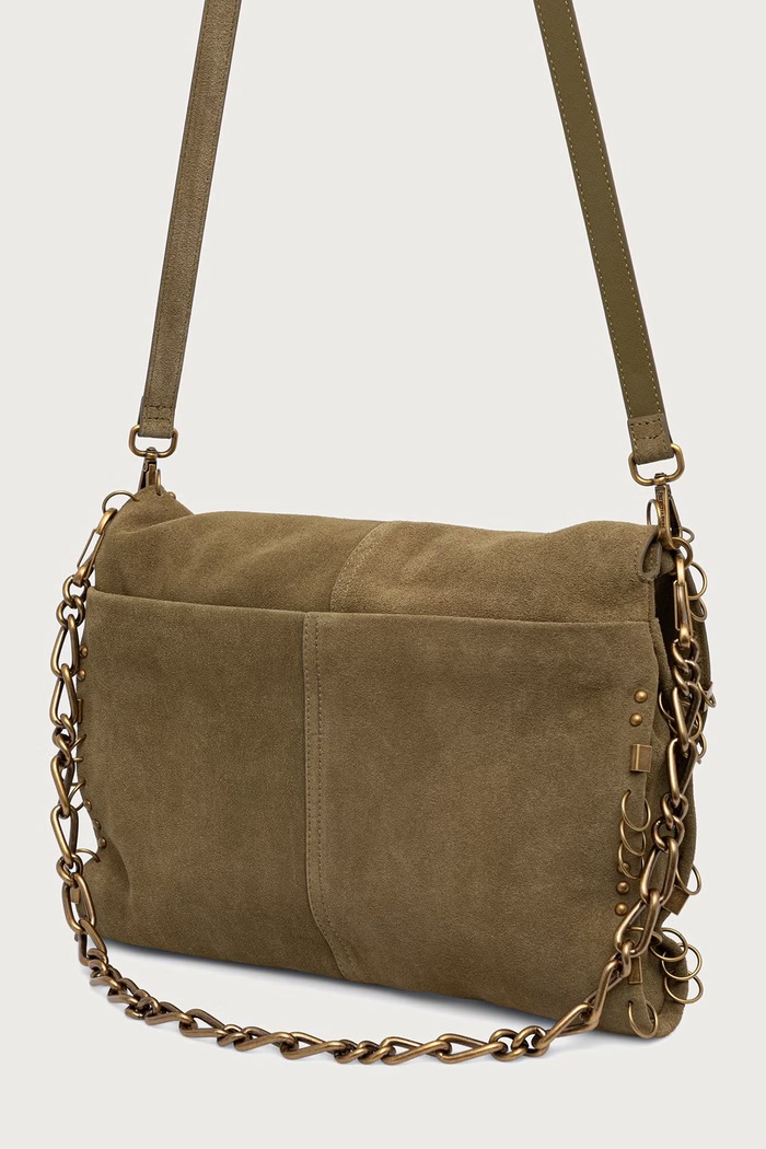 Akcesoria Patrizia Pepe Torebka crossbody damska zamszowa 8B0519.L152N zielony