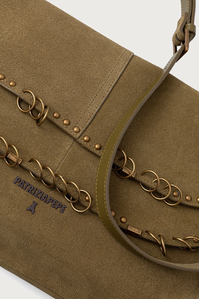 Torebka crossbody damska zamszowa Patrizia Pepe 8B0519.L152N zielony