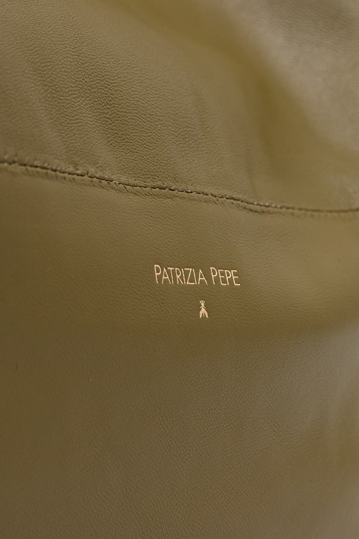Torebka hobo damska skórzana Patrizia Pepe zielony 2B0020.L0016