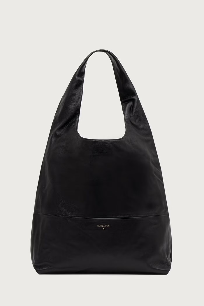 Patrizia Pepe Torebka hobo damska skórzana czarny 2B0020.L0016