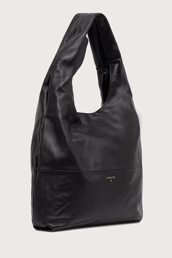 Patrizia Pepe Torebka hobo damska skórzana 2B0020.L0016 czarny AW26
