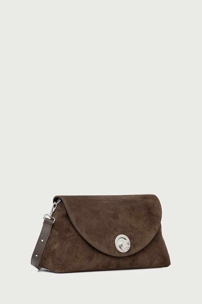 Coccinelle Torebka crossbody damska zamszowa E1.TOC.12.01.01 zielony AW26